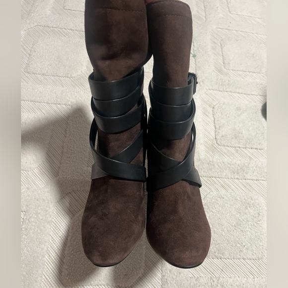Sold Pour La Victoire Bionda Suede/Leather Caged Boots - Picture 13 of 13
